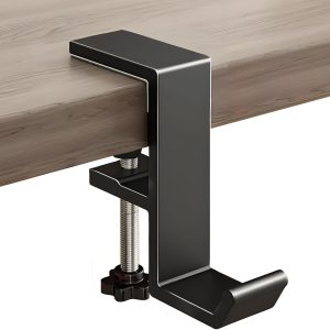 Under-Desk Aluminum Headphone Hook