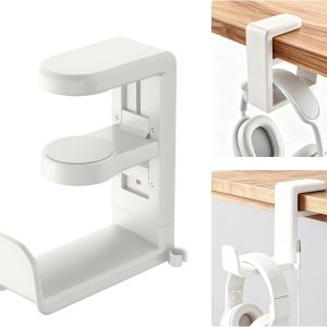 Rotating Headphone Hook with Cable Clip