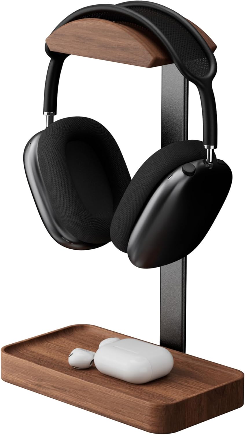 Walnut Headset Holder with Base