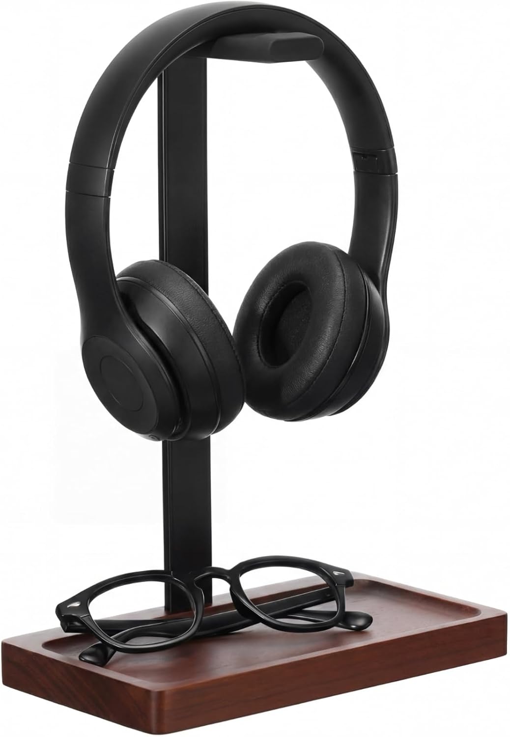 Walnut Headset Holder with Tray