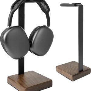 Metal Headset Mount with Wood Base