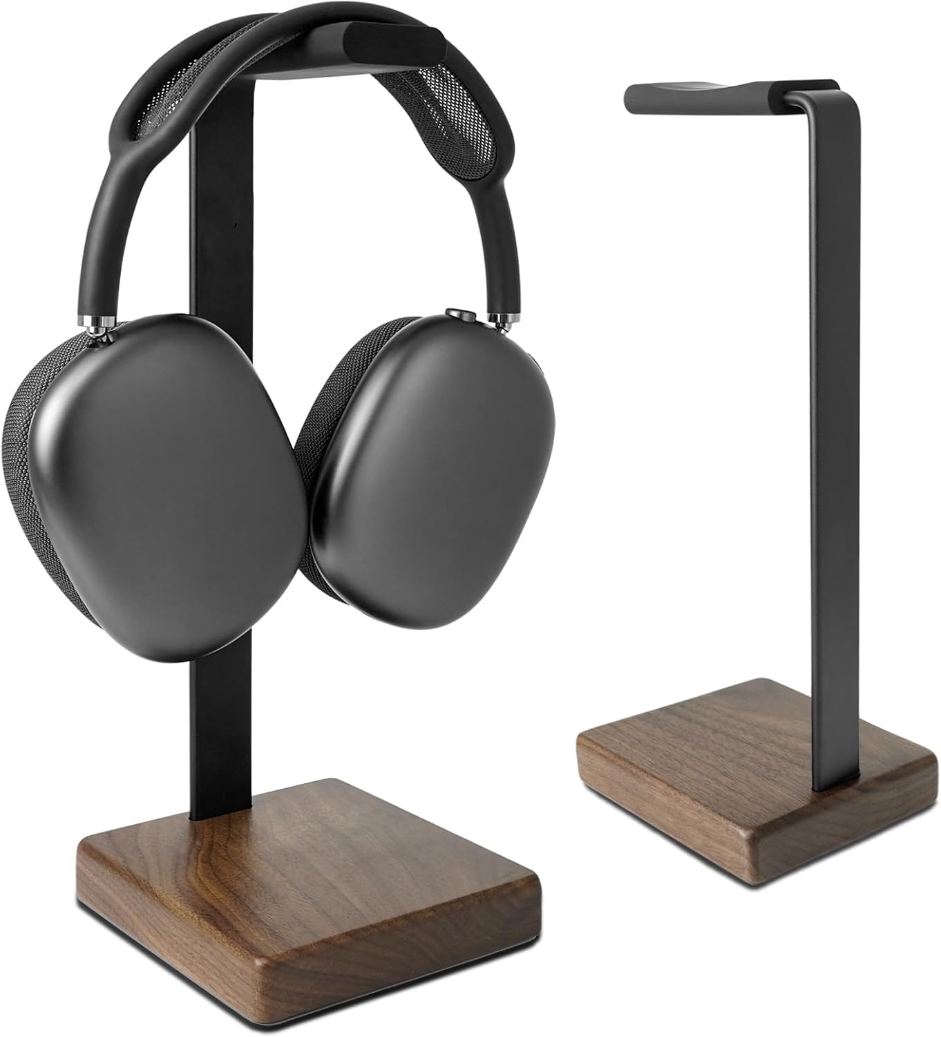 Metal Headset Mount with Wood Base