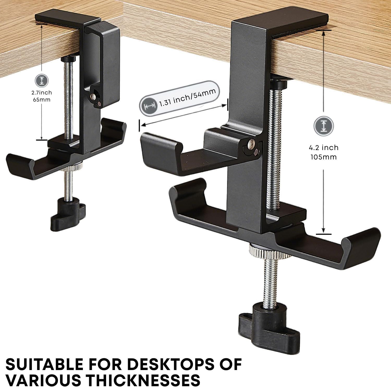 Triple-Hook Aluminum Headphone Stand - Image 2